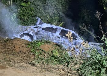 Carro é destruído por incêndio em Guaramirim