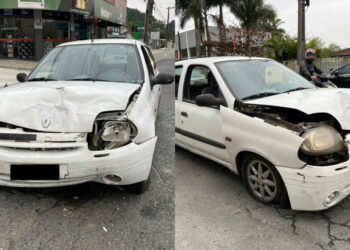 [Vídeo e fotos] Duas mulheres ficam feridas após acidente entre dois carros em Jaraguá do Sul