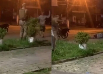 [Vídeo] Homem de faca morre após confronto com a PM em SC