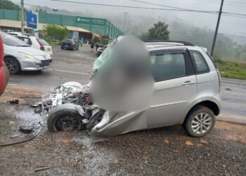 [Fotos] Homem morre em grave acidente na BR-280, em Jaraguá do Sul
