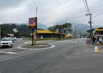 Nova rotatória é implantada em Jaraguá do Sul