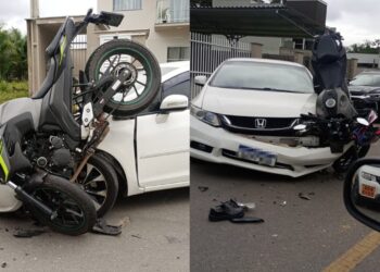 Motociclista fica gravemente ferida após acidente em Jaraguá do Sul