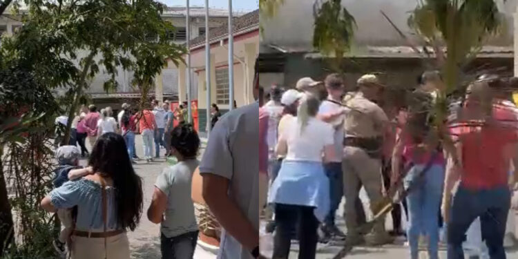 [Vídeo] Fiscais de partidos brigam durante eleição em São João do Itaperiú