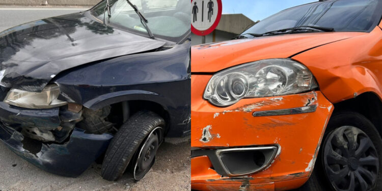 [Vídeo] Mulher fica ferida após colisão entre carros na BR-280, em Guaramirim