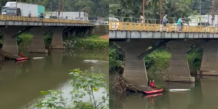 [Urgente] Barco vira e pescador desaparece em rio em Jaraguá do Sul