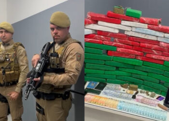 [Vídeo] Abordagem policial em Schroeder resulta em mais de 57 quilos de maconha apreendidos