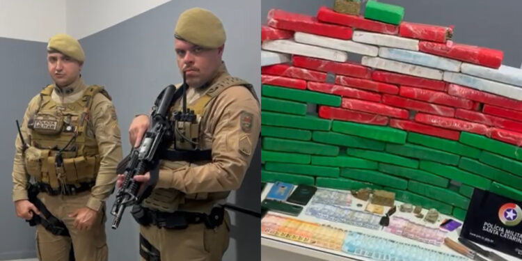 [Vídeo] Abordagem policial em Schroeder resulta em mais de 57 quilos de maconha apreendidos