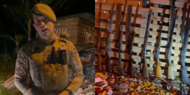 [Vídeo] Carne de animais silvestres e armas: PM faz grande apreensão em Jaraguá do Sul