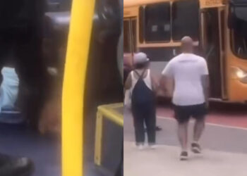 Homem invade ônibus escolar, agride motorista e gera confusão com crianças em Balneário Camboriú