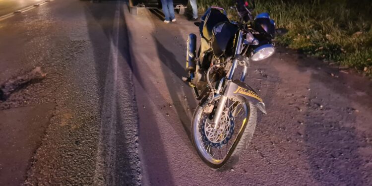 [Fotos] Cachorro atravessa pista e provoca acidente com três carros e uma moto em Guaramirim