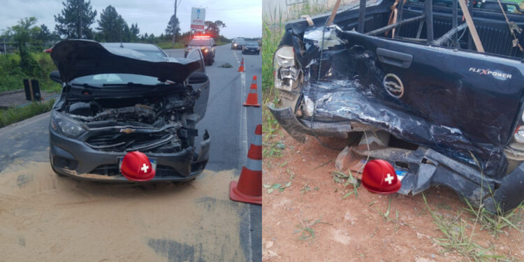 Motorista fica ferido após acidente em Guaramirim