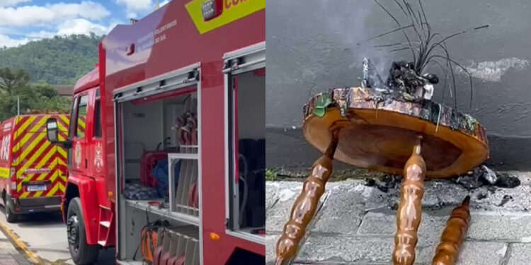 [Vídeo] Vela provoca incêndio, assusta moradores e bombeiros são acionados em Jaraguá do Sul