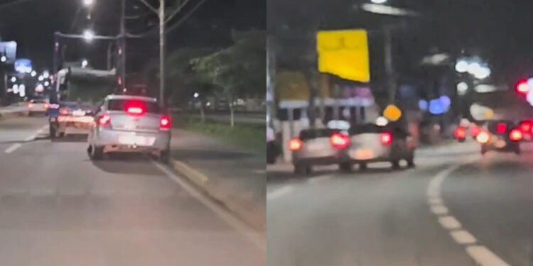 [Vídeo] Aparentemente embriagado, motorista quase bate em outros veículos em Jaraguá do Sul