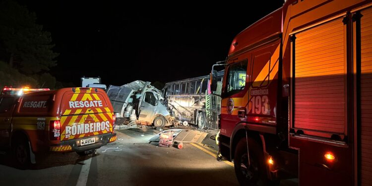 Condutor de van morre após acidente com ônibus na BR-470, em SC