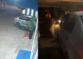 Veículo desgovernado invade padaria em Jaraguá do Sul