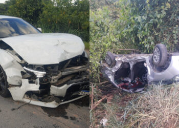 [Fotos] Grave acidente entre dois carros em Guaramirim tem registro de mortes