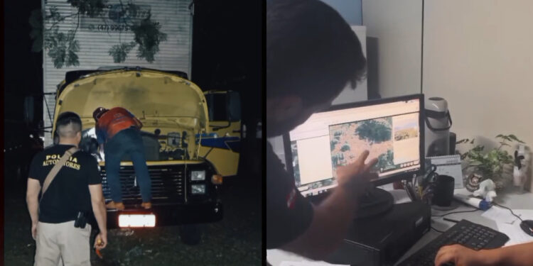 [Vídeo] Morador de Jaraguá do Sul cai em golpe e caminhão é recuperado no Paraguai