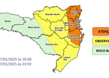 Defesa Civil de SC alerta para possibilidade de temporais e chuva intensa