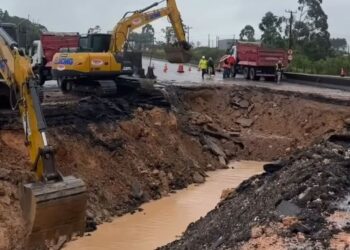 BR-101: Tráfego é liberado no km 181 em Biguaçu após 80 horas de trabalho
