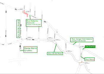 Nova interdição em trechos das ruas Jorge Czerniewicz e Roberto Ziemann, em Jaraguá