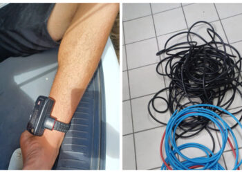 Jovem com tornozeleira eletrônica é preso após furtar fios de cobre em Guaramirim