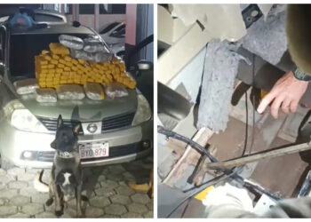 Casal é preso em Corupá com carro do Paraguai com fundo falso e com mais de 65 kg de drogas