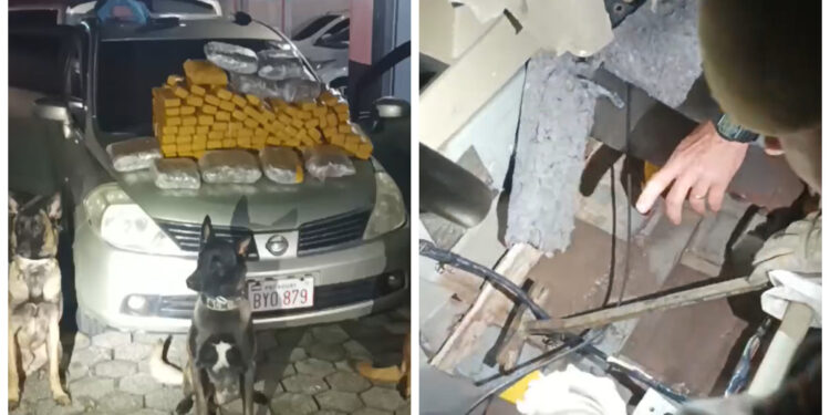 Casal é preso em Corupá com carro do Paraguai com fundo falso e com mais de 65 kg de drogas