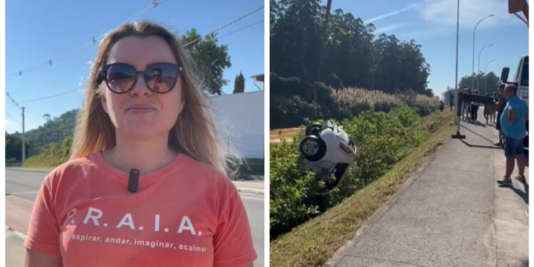 [Vídeo] Mulher que caiu com carro em rio na Via Verde afirma: “Só tive uns arranhões”