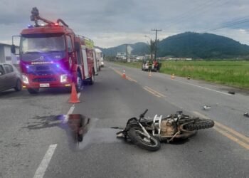 Motociclista fica gravemente ferido após acidente em Massaranduba