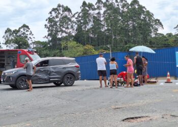 [Vídeo] Motociclista fica com diversos ferimentos após acidente na BR-280, em Guaramirim