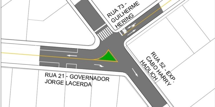 Prefeitura fará alteração em rua do Centro de Jaraguá do Sul