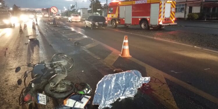 Homem morre após ser atingido por moto na BR-280