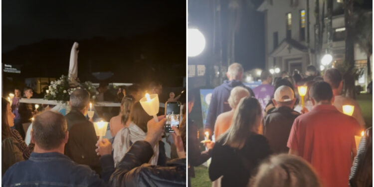 [Vídeo] Missa e procissão reúnem devotos de Nossa Senhora de Fátima em Jaraguá do Sul
