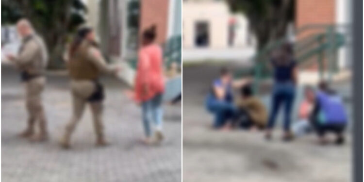 [Vídeo] Três moradores de rua brigam no Centro de Jaraguá do Sul