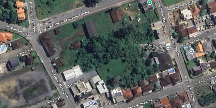 Rotatória de quadra será implantada no bairro Rau, em Jaraguá do Sul