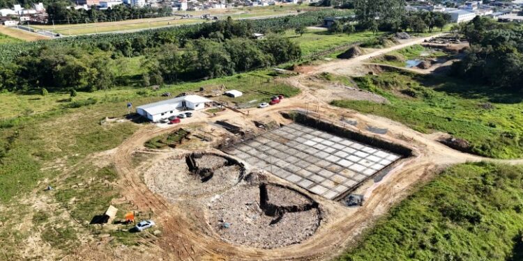 Avançam as obras da nova Estação de Tratamento de Esgoto de Jaraguá do Sul