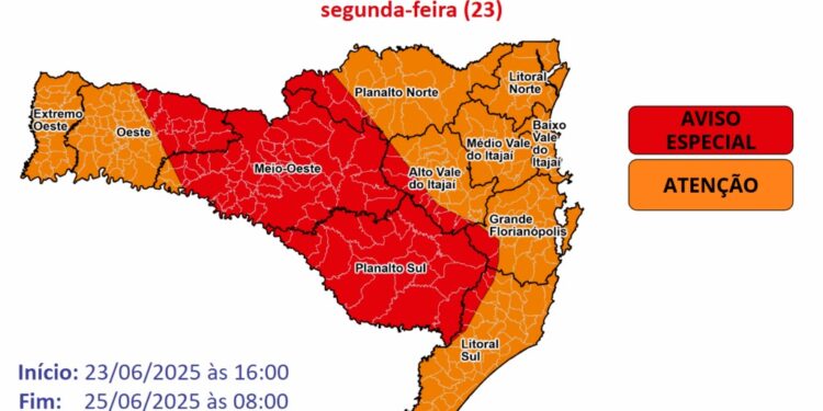 Defesa Civil emite alerta vermelho para o frio intenso em SC