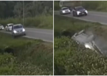 [Vídeo] Carro sai de pista e mulher se afoga em Jaraguá do Sul
