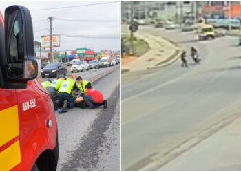 [Vídeo] Câmera registra acidente que terminou com três pessoas feridas em Araquari