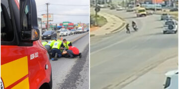 [Vídeo] Câmera registra acidente que terminou com três pessoas feridas em Araquari