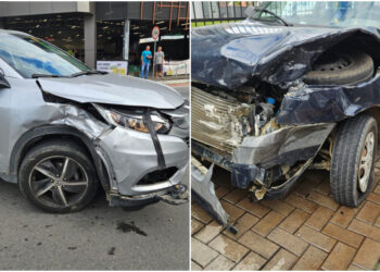 [Vídeo] Idosa fura sinal e provoca acidente em Jaraguá do Sul