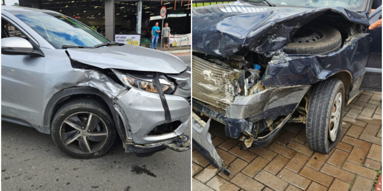 [Vídeo] Idosa fura sinal e provoca acidente em Jaraguá do Sul