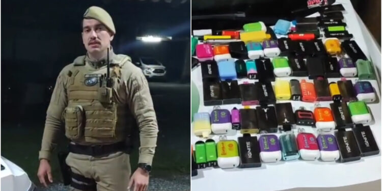 “150 vapes em escola”: PM apreende cigarros eletrônicos com adolescentes em Massaranduba