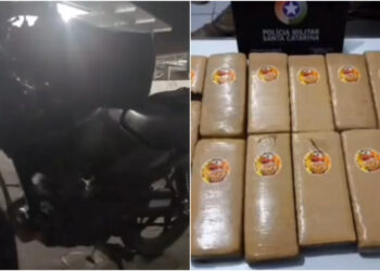 [Vídeo] PMs apreendem 15kg de maconha após barreira em Guaramirim