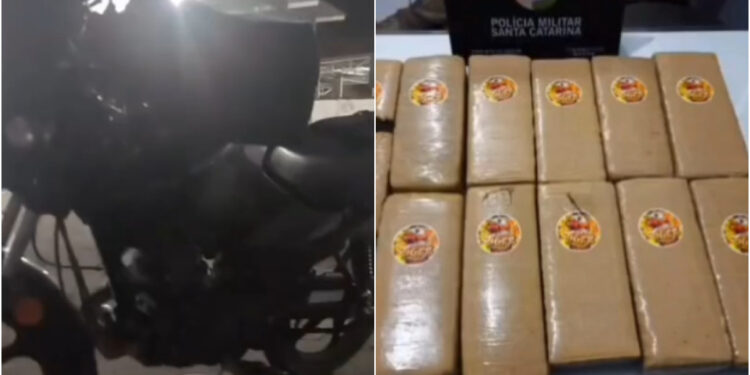 [Vídeo] PMs apreendem 15kg de maconha após barreira em Guaramirim