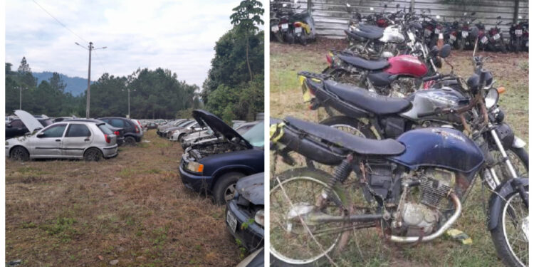 Detran promove leilão de 39 veículos e 14 motos em Jaraguá do Sul
