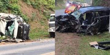 [Vídeo] Duas pessoas ficam feridas após grave colisão na BR-280, em Corupá