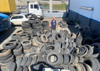 Secretaria de Saúde de Guaramirim recolhe 333 pneus em ação contra a dengue