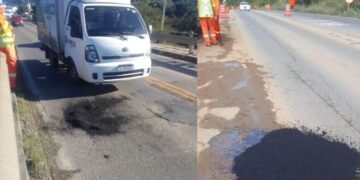 SC-108 passa por Operação Tapa-buracos entre Guaramirim e Massaranduba