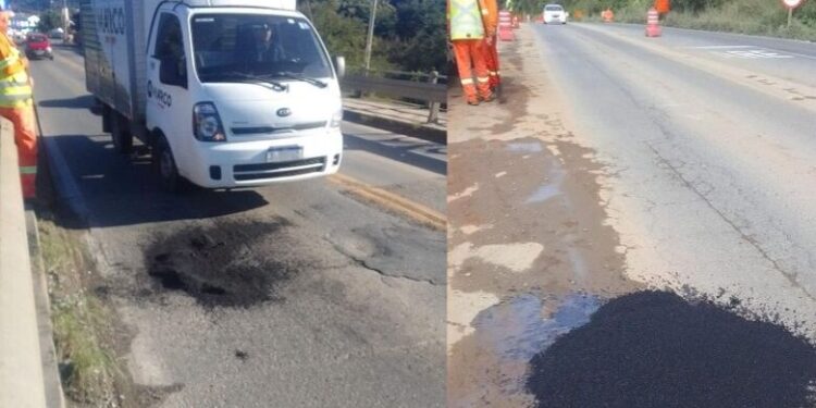SC-108 passa por Operação Tapa-buracos entre Guaramirim e Massaranduba